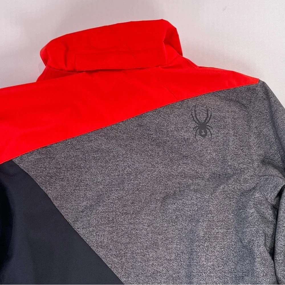 Spyder Kids' Vibrant Red and Charcoal Puffer Jacket